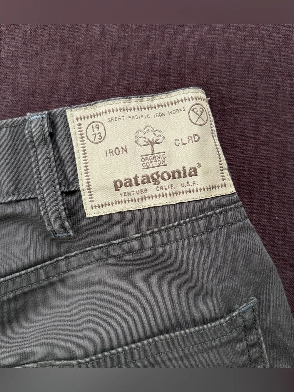 Patagonia Iron Clad Organic Cotton Pants Mens 30x32 Gray Straight Workwear Outdo